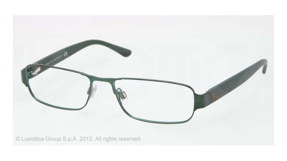 Polo PH1133 Single Vision Prescription Eyeglasses 9242-52 - Matte Dark Green Frame, Demo Lens Lenses