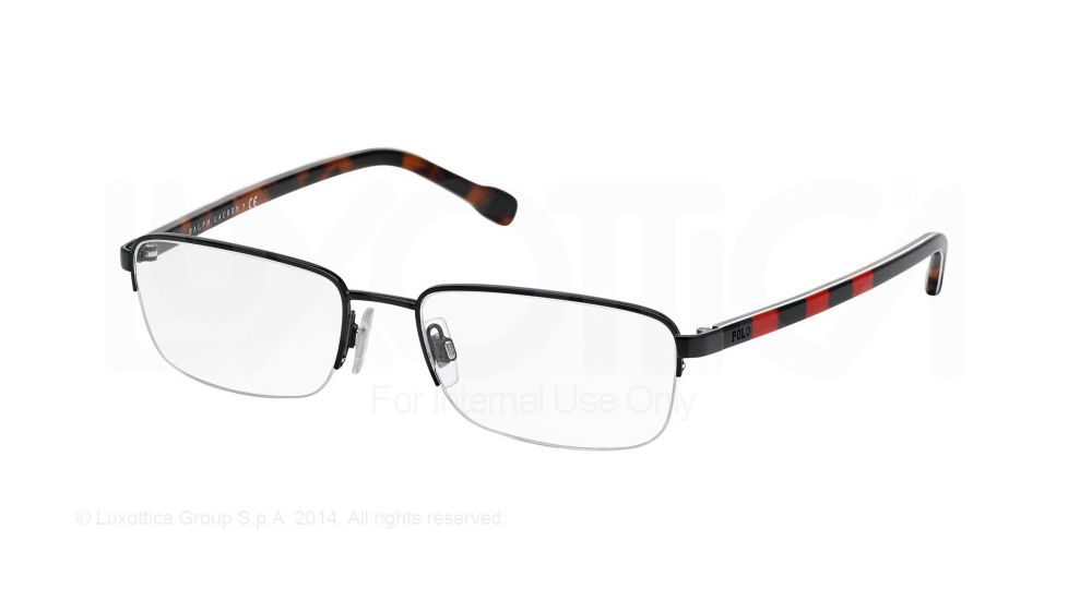 Polo PH1146 Single Vision Prescription Eyeglasses 9258-53 - Shiny Black Frame