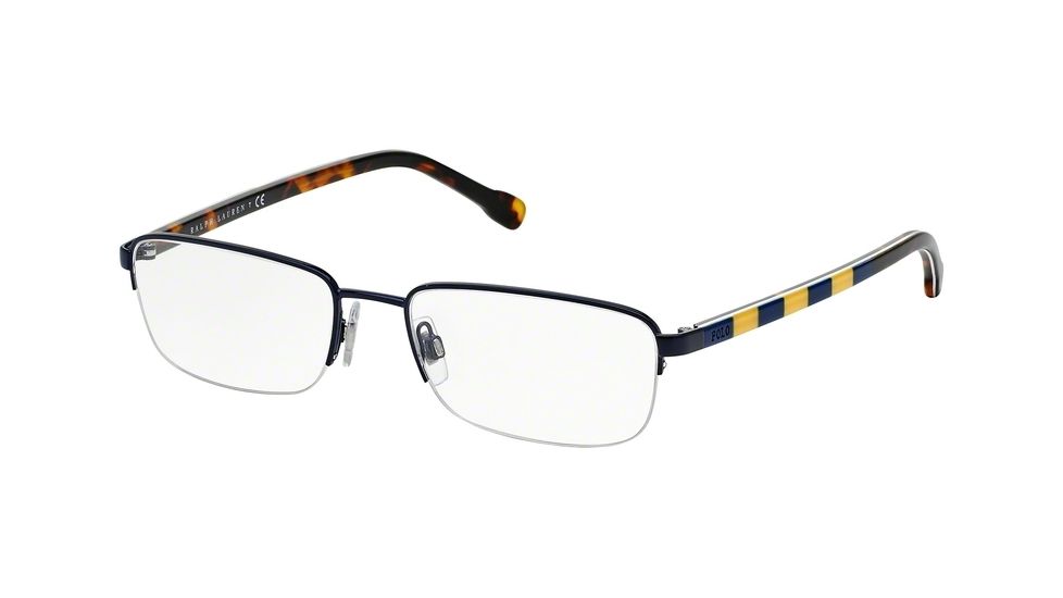 Polo PH1146 Single Vision Prescription Eyeglasses 9273-53 - Shiny Hany Blue Frame