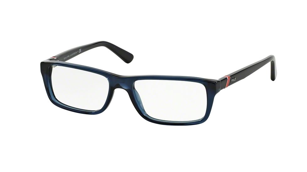 Polo PH2104 Progressive Prescription Eyeglasses 5276-52 - Blue Transparent Frame, Demo Lens Lenses