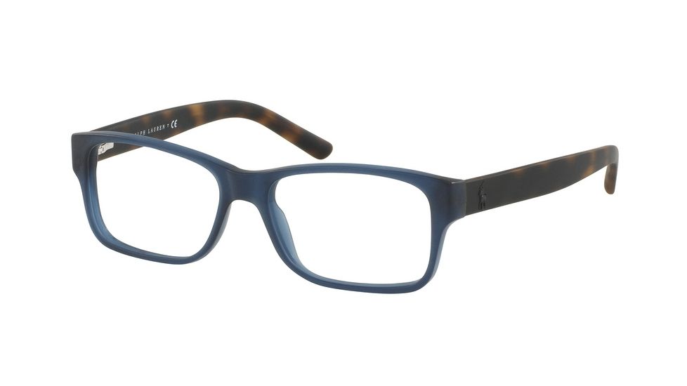 Polo PH2117 Eyeglass Frames 5276-52 - Matte Blue Transparent Frame