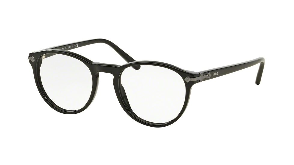 Polo PH2150 Single Vision Prescription Eyeglasses 5001-49 - Shiny Black Frame