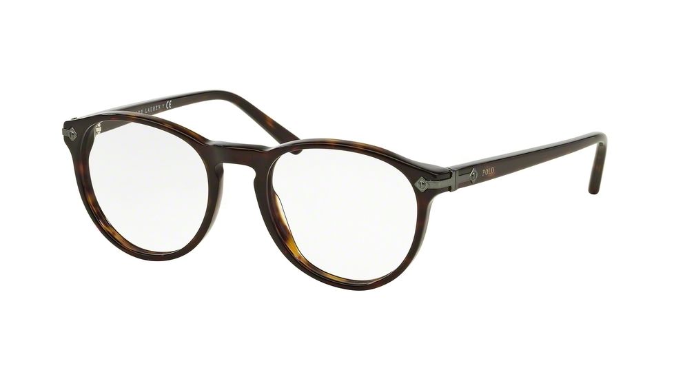 Polo PH2150 Single Vision Prescription Eyeglasses 5003-49 - Shiny Dark Havana Frame