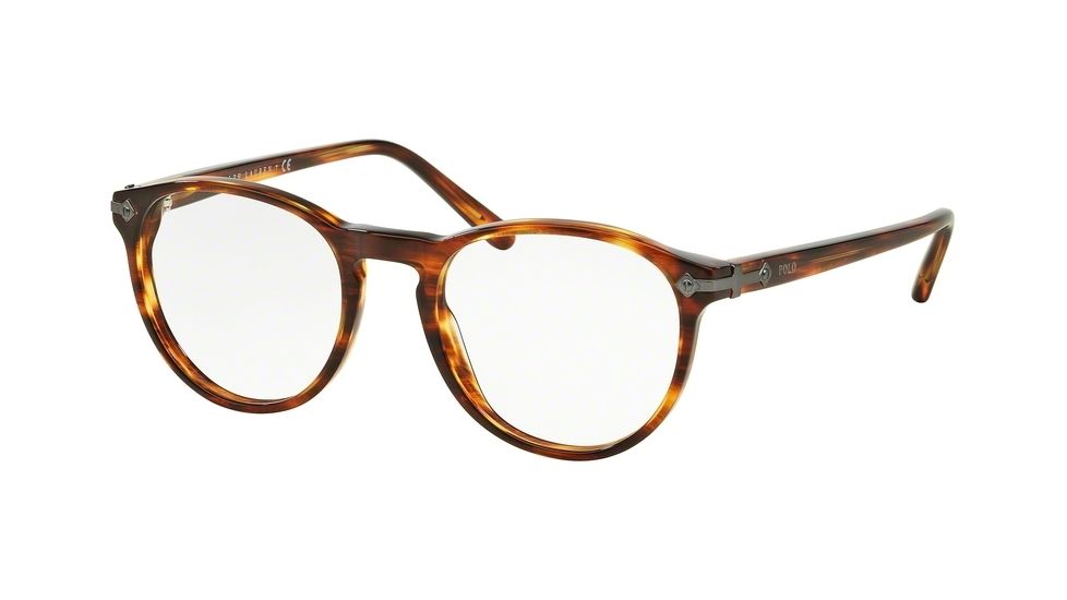Polo PH2150 Single Vision Prescription Eyeglasses 5007-49 - Shiny Stripped Havana Frame
