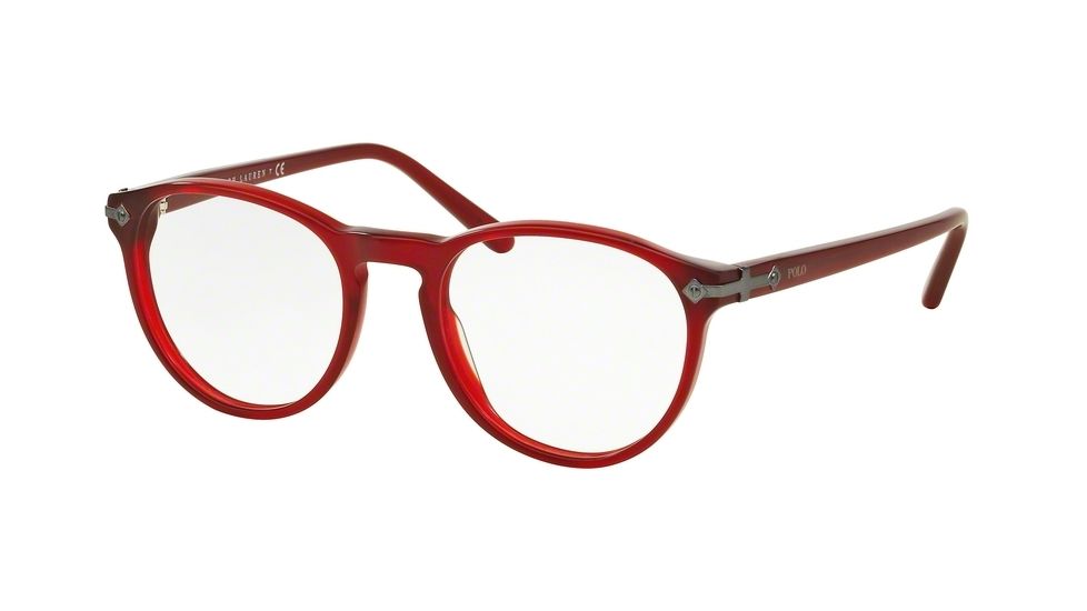 Polo PH2150 Single Vision Prescription Eyeglasses 5458-47 - Vintage Cristal Red Frame
