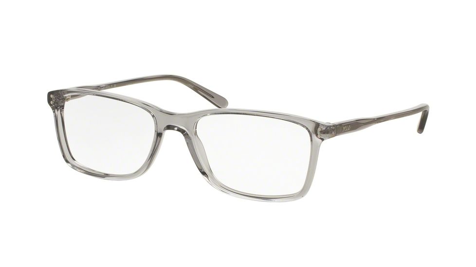 Polo PH2155 Progressive Prescription Eyeglasses, 58mm, Shiny Semi Trasp Grey, PH2155-5413-58-PRO