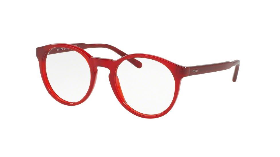 Polo PH2157 Eyeglass Frames 5458-47 - Shiny Cristal Red Frame