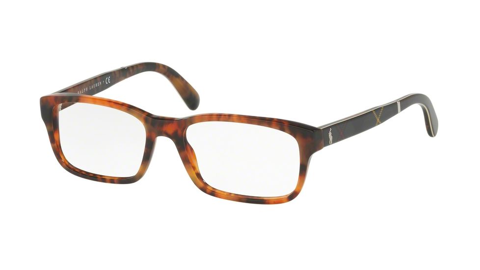 Polo PH2163 Single Vision Prescription Eyeglasses 5017-54 - Shiny Jerry Tortoise Frame