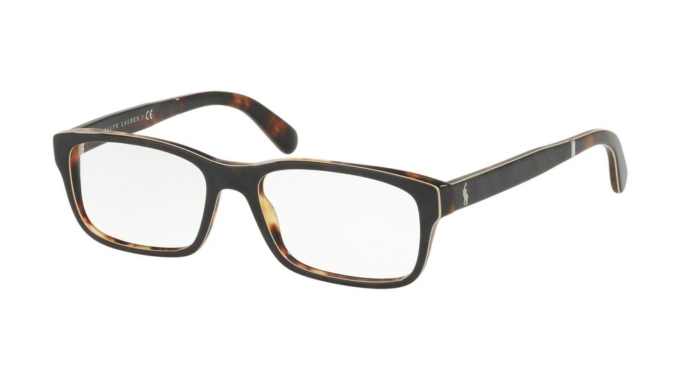 Polo PH2163 Single Vision Prescription Eyeglasses 5621-52 - Shiny Black Watch Frame