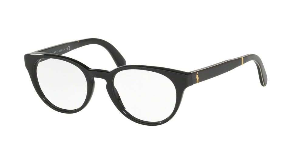 Polo PH2164 Single Vision Prescription Eyeglasses 5001-47 - Shiny Black Frame