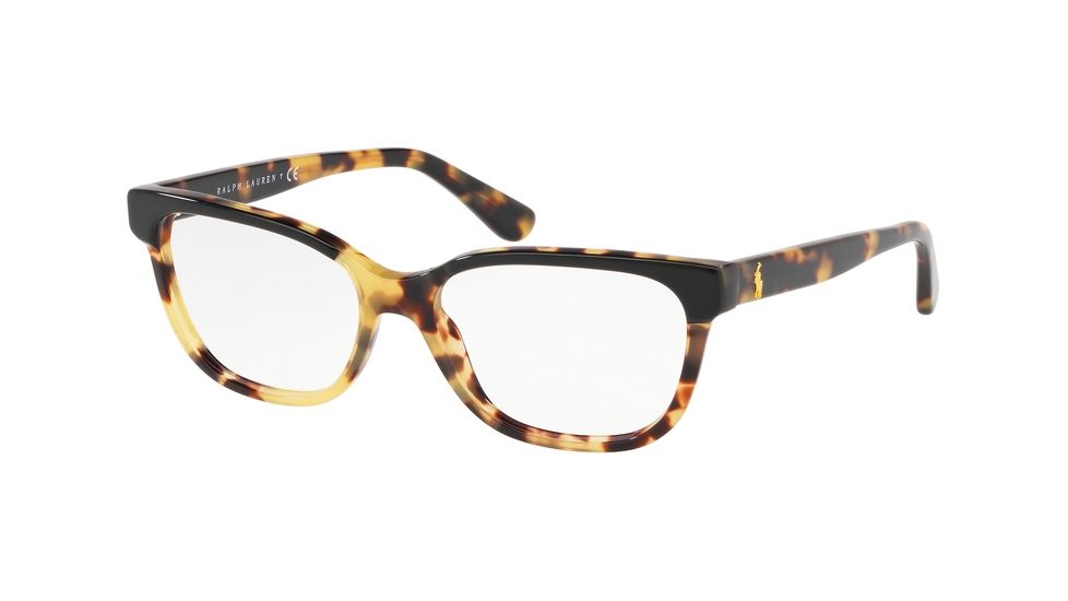Polo PH2203 Prescription Eyeglasses, 52mm, Top Black On Spotty Havana, PH2203-5631-52-SV