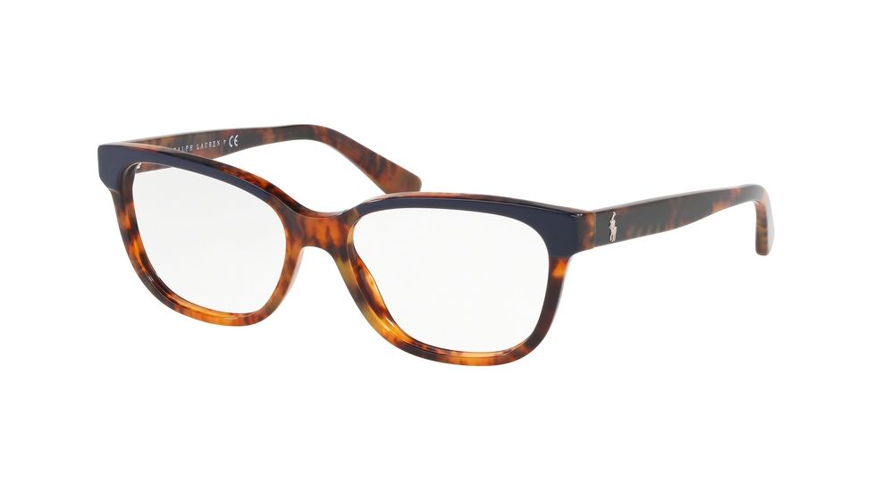 Polo PH2203 Prescription Eyeglasses, 52mm, Top Blue On Jerry Tortoise, PH2203-5638-52-SV