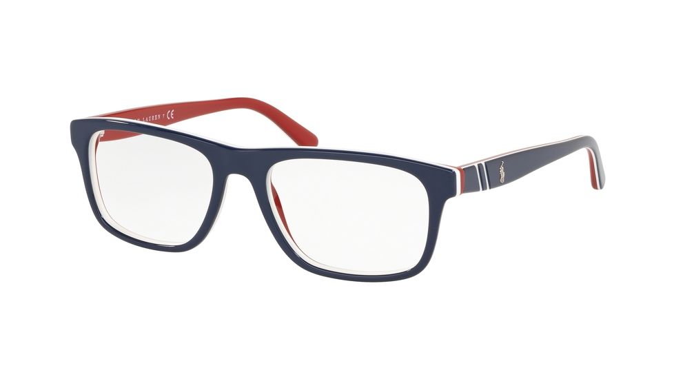 Polo PH2211 Bifocal Prescription Eyeglasses, 53mm, Blue/White/Red, PH2211-5667-53-BI