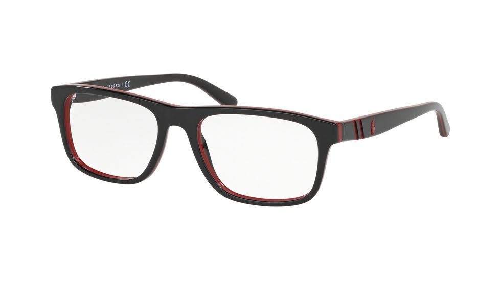 Polo PH2211 Bifocal Prescription Eyeglasses, 53mm, Black/Red/Black, PH2211-5668-53-BI