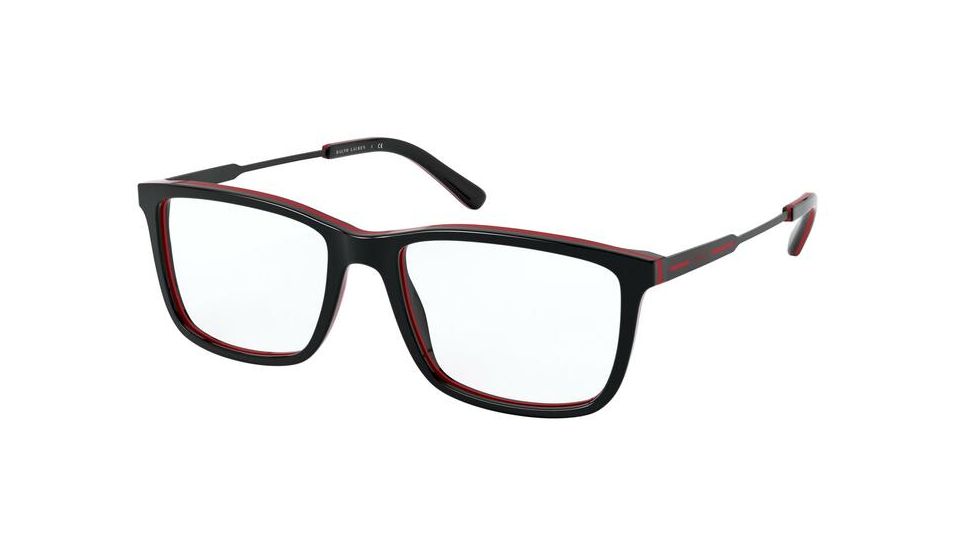 Polo PH2216 Eyeglass Frames 5668-53 - Black/Red/Black