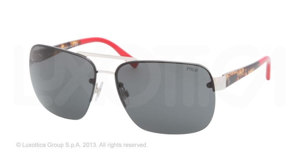 Polo PH3071 Single Vision Prescription Sunglasses PH3071-900187-62 - Lens Diameter 62 mm, Lens Diameter 62 mm, Frame Color Shiny Silver