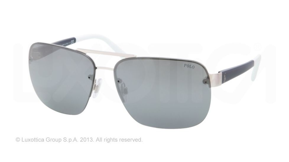 Polo PH3071 Single Vision Prescription Sunglasses PH3071-92226G-62 - Lens Diameter 62 mm, Lens Diameter 62 mm, Frame Color Shiny Silver