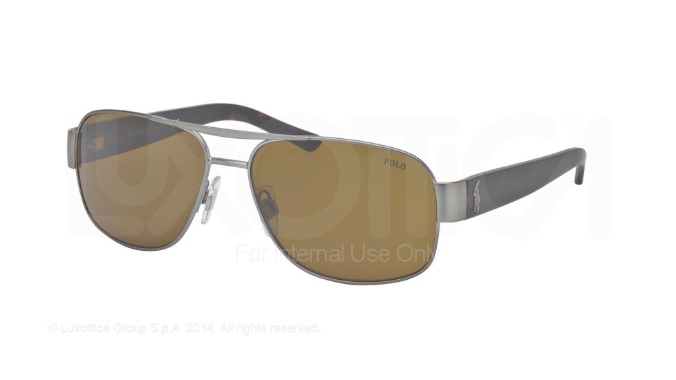 Polo PH3080 Single Vision Prescription Sunglasses PH3080-905073-59 - Lens Diameter 59 mm, Frame Color Matte Brushed Gunmetal