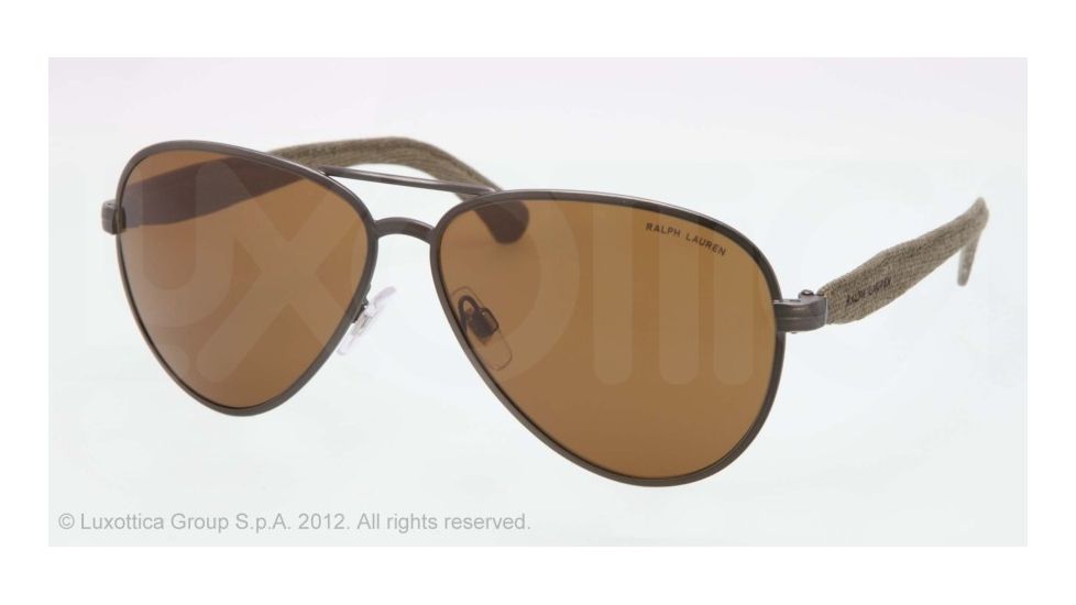 Polo PH3082 Sunglasses 924573-61 - Dk Gunmet Vintange Effect Frame, Brown Lenses