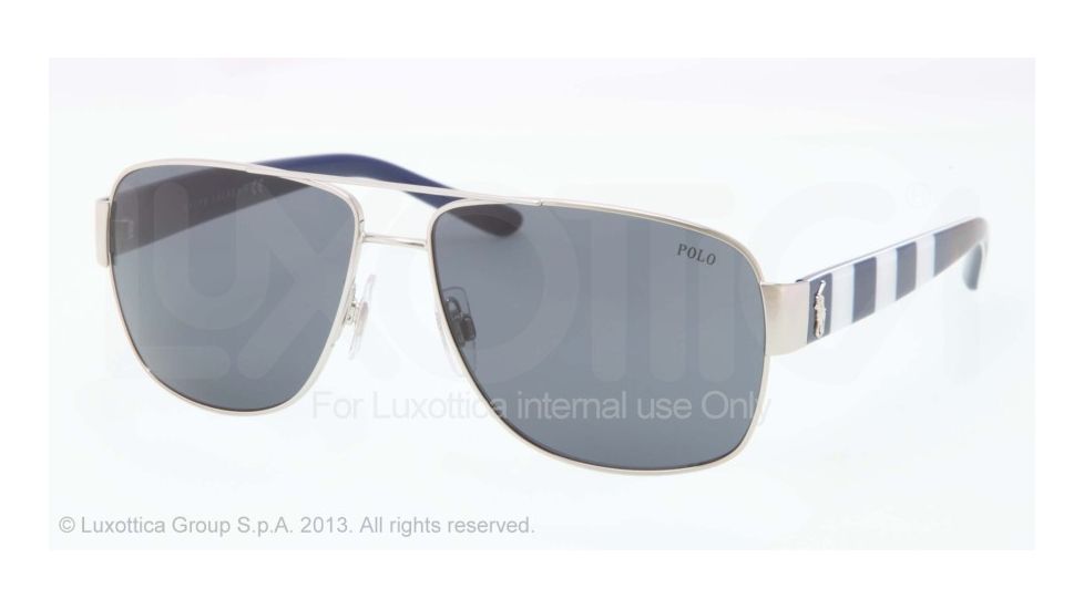 Polo PH3085 Bifocal Prescription Sunglasses PH3085-926087-59 - Lens Diameter 59 mm, Frame Color Shiny Silver
