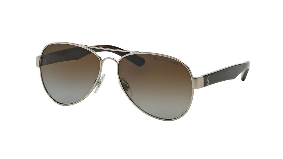 Polo PH3096 Single Vision Prescription Sunglasses PH3096-9010T5-59 - Lens Diameter 59 mm, Frame Color Matte Silver