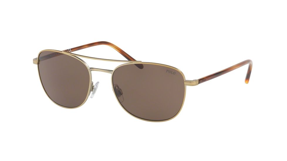 Polo PH3107 Progressive Prescription Sunglasses PH3107-911673-55 - Lens Diameter 55 mm, Frame Color Semi Shiny Pale Gold