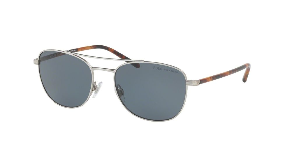 Polo PH3107 Progressive Prescription Sunglasses PH3107-932681-55 - Lens Diameter 55 mm, Frame Color Aged Silver