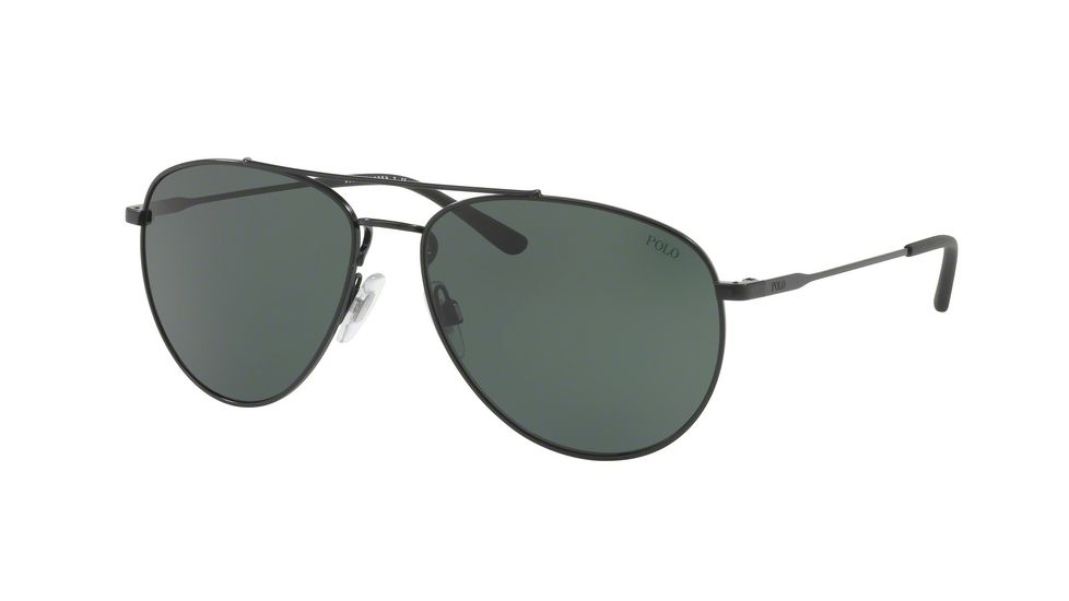Polo PH3111 Sunglasses 926771-59 - Demishiny Black Frame, Green Lenses
