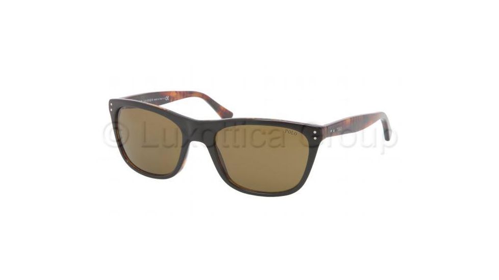 Polo PH4071 Single Vision Prescription Sunglasses PH4071-538373-5519 - Lens Diameter 55 mm, Frame Color Top Black On Havana