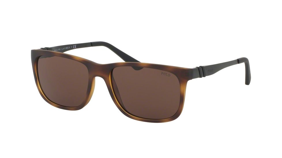 Polo PH4088 Sunglasses 518273-55 - Matte Dark Havana Frame, Brown Lenses