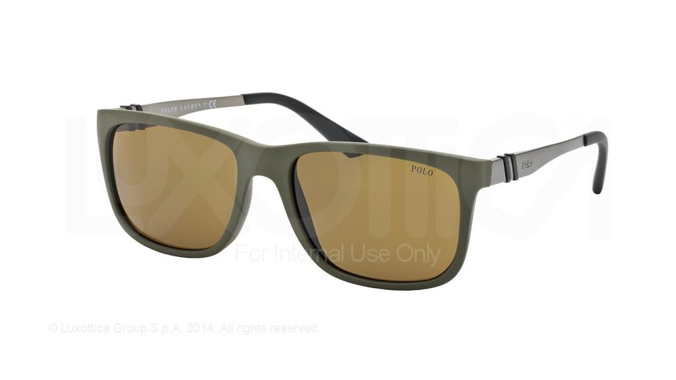 Polo PH4088 Sunglasses 521673-55 - Olive Green Frame, Brown Lenses