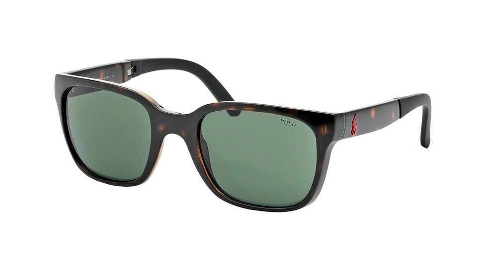 Polo PH4089 Sunglasses 500371-54 - Dark Havana Frame, Gray Green Lenses