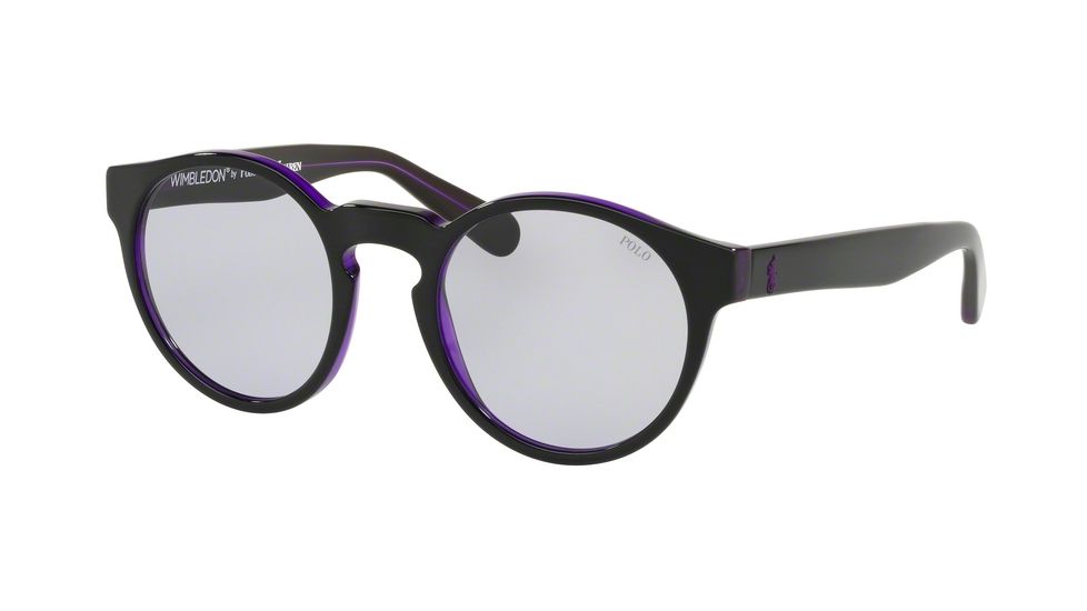Polo PH4101 Bifocal Prescription Sunglasses, 52mm, Black Top Trasparent Purple, PH4101-56991A-52-BI