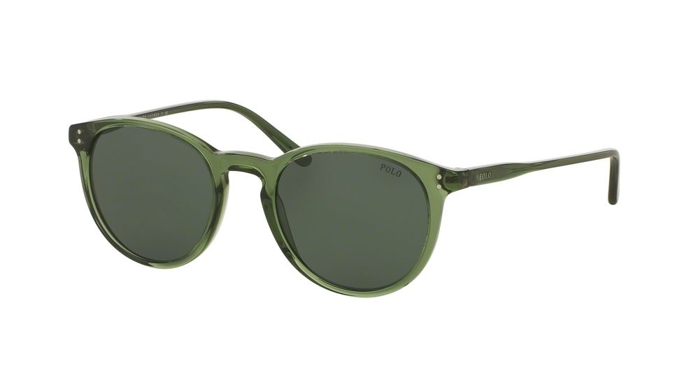 Polo PH4110 Progressive Prescription Sunglasses PH4110-503671-50 - Lens Diameter 50 mm, Frame Color Shiny Semi Trasp Bottol Green