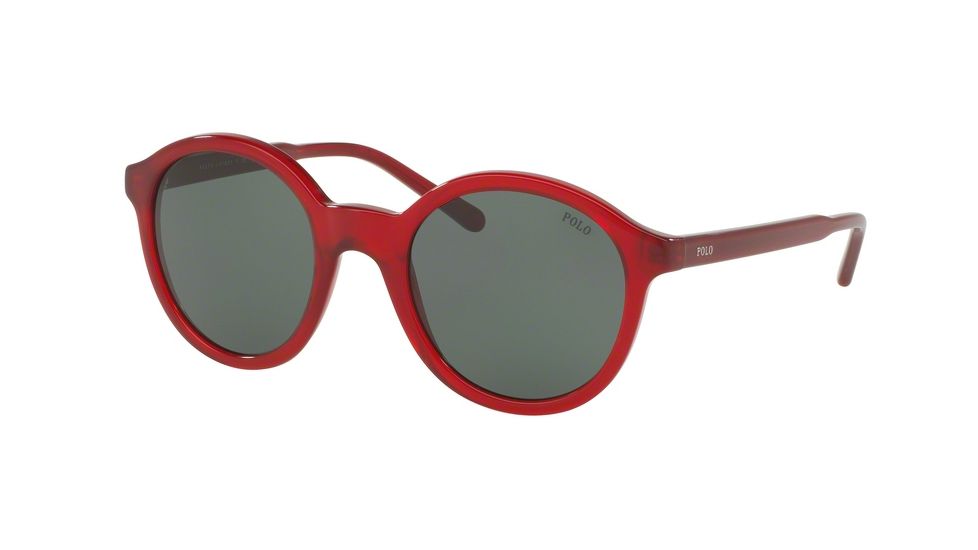 Polo PH4112 Single Vision Prescription Sunglasses PH4112-545871-50 - Lens Diameter 50 mm, Frame Color Shiny Crystal Red