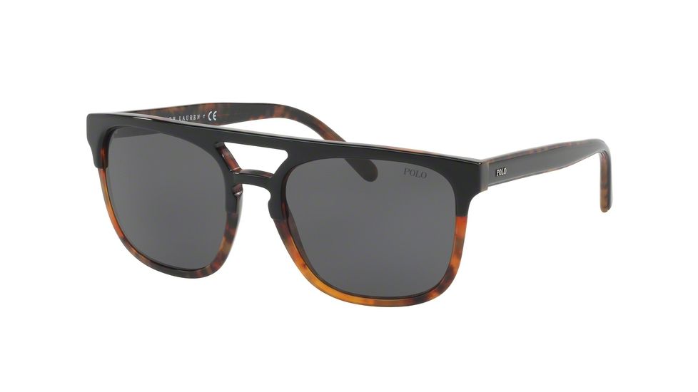 Polo PH4125 Single Vision Prescription Sunglasses PH4125-526087-54 - Lens Diameter 54 mm, Frame Color Top Black On Jerry Havana