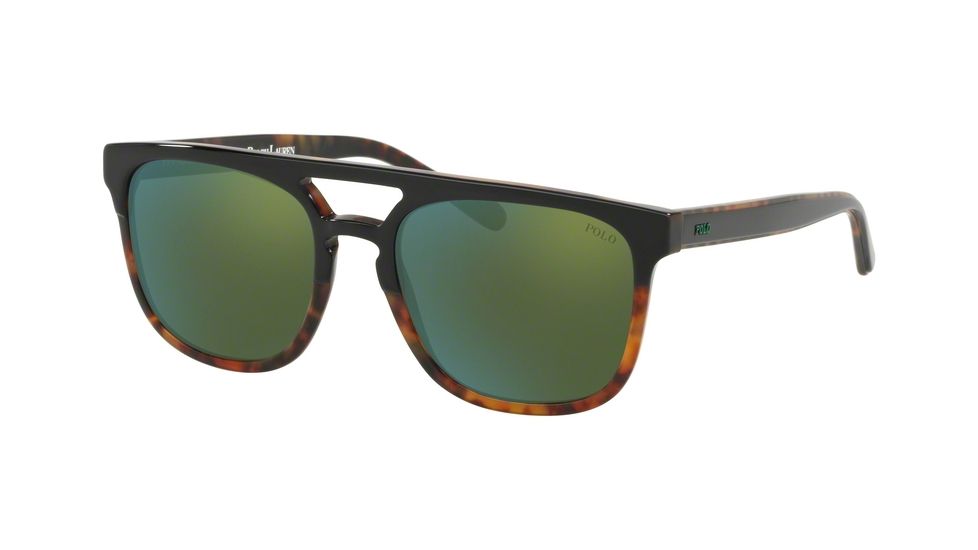 Polo PH4125 Single Vision Prescription Sunglasses, 54mm, Top Black On Havana Jery, PH4125-52606R-54-SV
