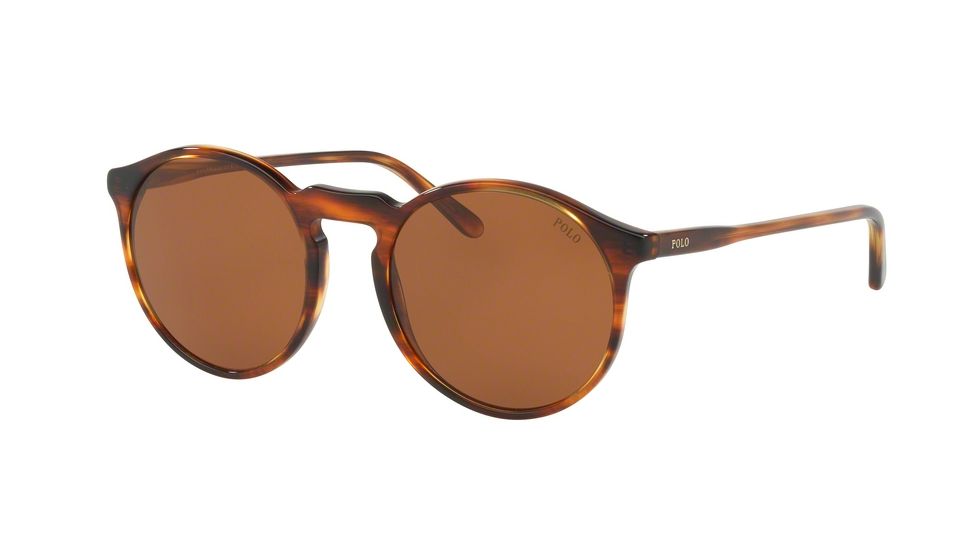 Polo PH4129 Sunglasses 500773-53 - Striped Havana Frame, Brown Lenses