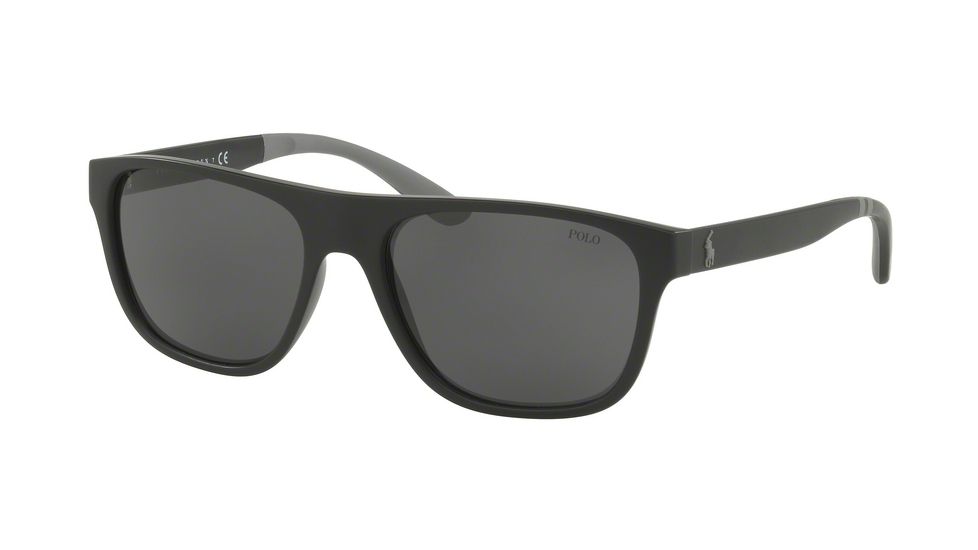 Polo PH4131 Progressive Prescription Sunglasses PH4131-552387-57 - Lens Diameter 57 mm, Frame Color Matte Black