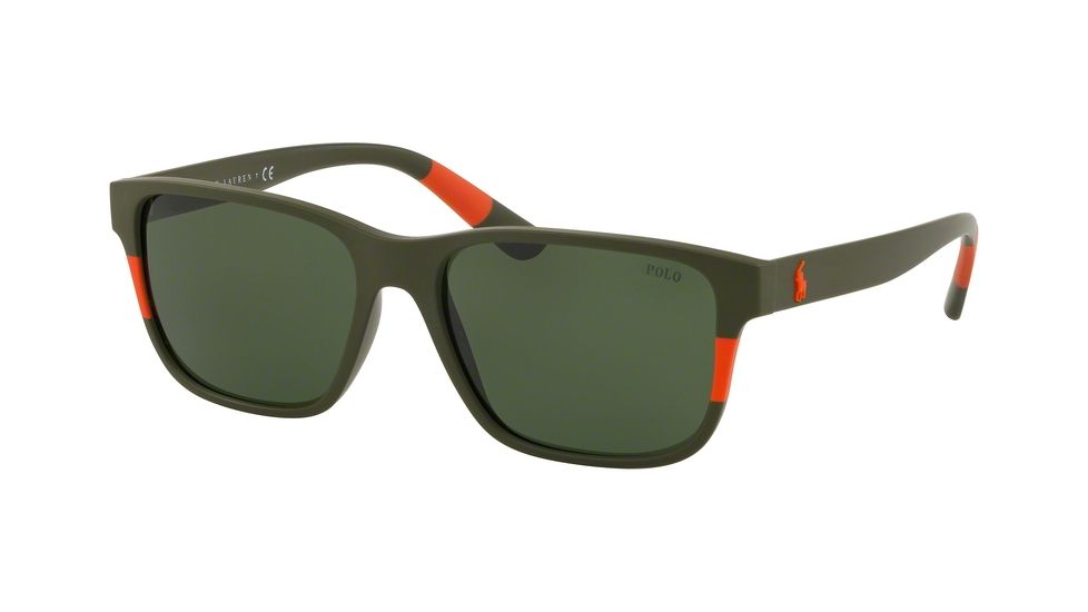 Polo PH4137 Prescription Sunglasses PH4137-521671-57 - Lens Diameter 57 mm, Frame Color Matte Olive/Orange