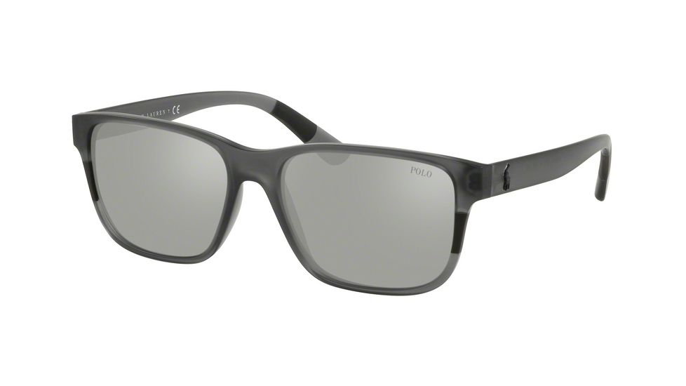 Polo PH4137 Prescription Sunglasses, 57mm, Matte Trasp Black/Black, PH4137-56966G-57-SV