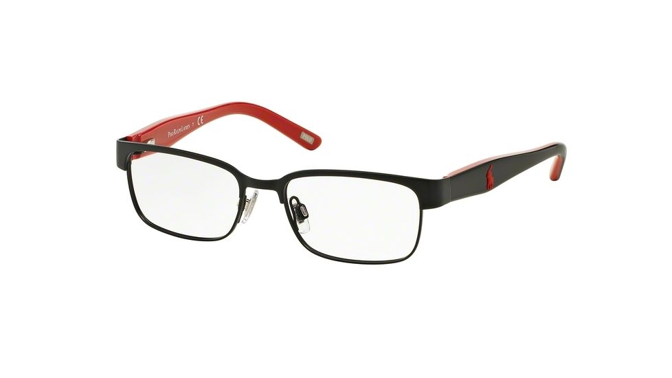Polo PP8036 Eyeglass Frames 3136-44 - Satin Black/black Red Frame
