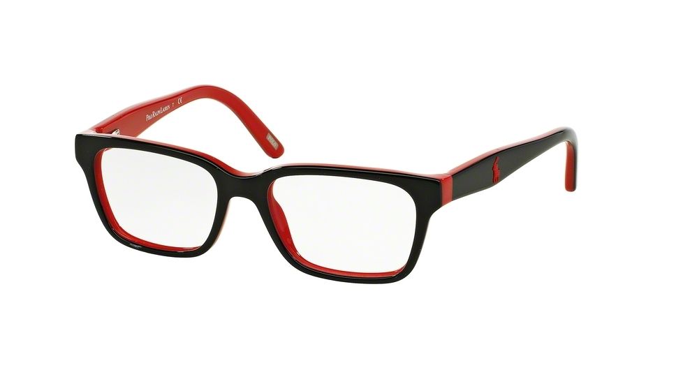 Polo PP8524 Single Vision Prescription Eyeglasses 1503-44 - Black / Red Frame