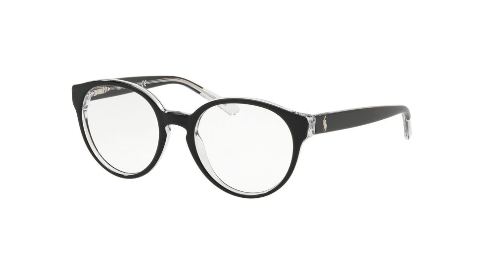 Polo PP8533 Eyeglass Frames 5011-46 - Top Black On Crystal Frame