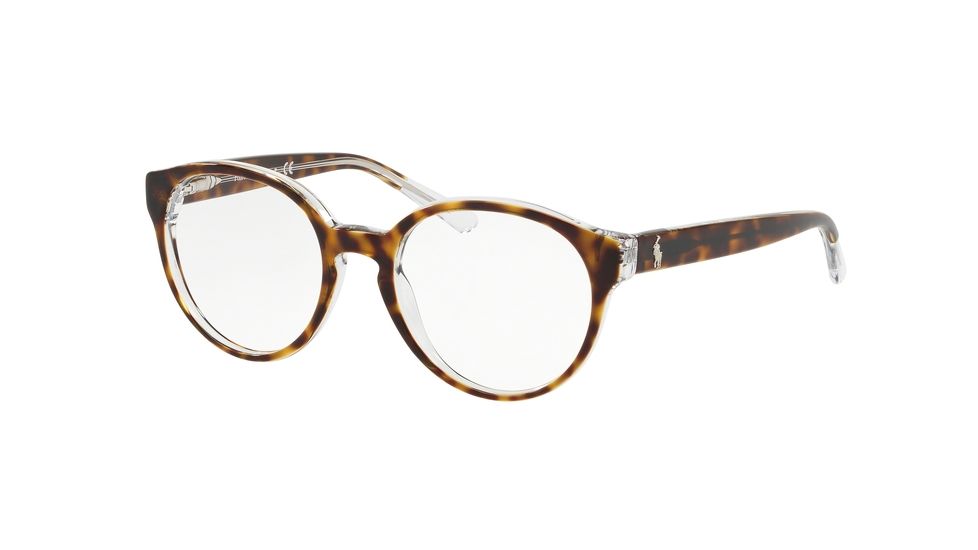 Polo PP8533 Eyeglass Frames 5225-46 - Top Havana On Crystal Frame