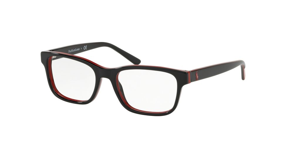 Polo PP8534 Progressive Prescription Eyeglasses 5668-46 - Black/red/black Frame
