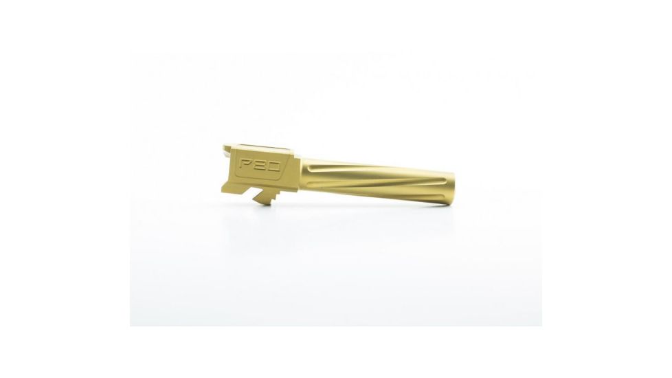 Polymer80 Glock 19 Fluted Barrel, Titanium Nitride, Gold, P80-G19-F-TiN