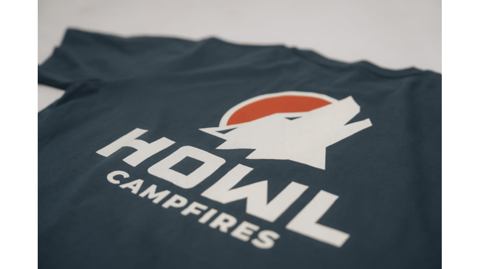Portable Propane Fire Pit Howl Campfires HOWL LOGO TEE, TEE-BLUE-M