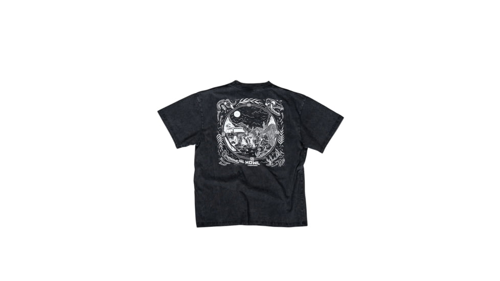 Portable Propane Fire Pit Howl Campfires Skeleton Cowboys Heavyweight Tee - Vintage Black, TEE-SELETON-BLACK-XL