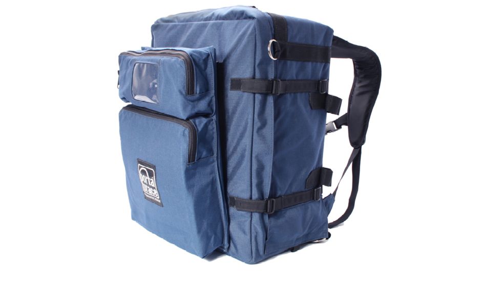 PortaBrace BK-3BLC Large Modular Backpack Camcorder Case with Standard Straps and 2-Pocket Module - Blue